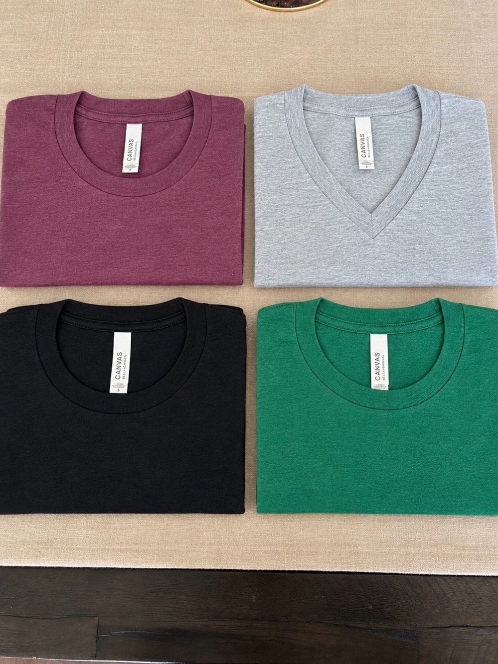 Bella+Canvas Women’s Fall T-Shirt Bundle Size Small Crewneck & V-Neck 4 Pack